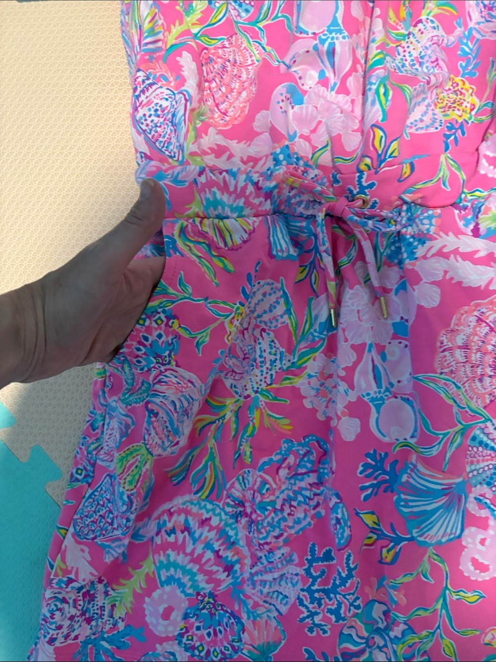 Lilly Pulitzer Hot Pink Multi Floral Strapless Dress - Picture 2 of 4